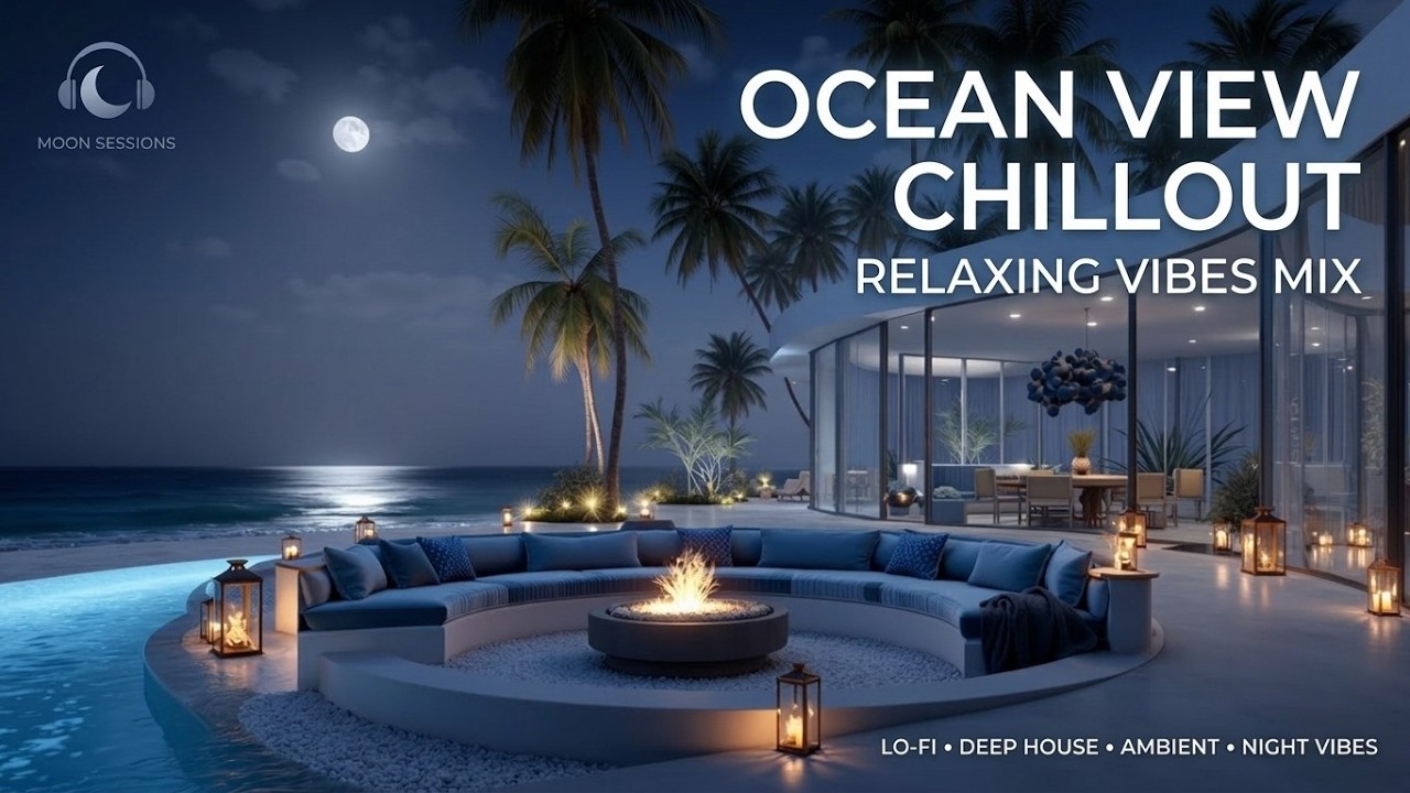 Роскошная музыка Chillout ~ Ночная атмосфера с видом на океан