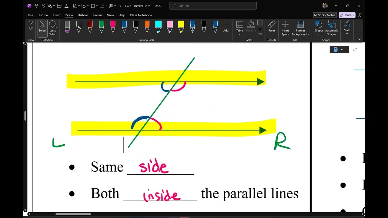 Y8H Ex2B parallel lines
