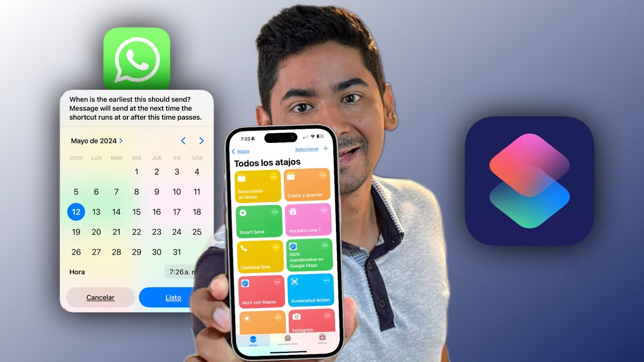 PROGRAMA ENVIOS de WHATSAPP con ATAJOS del IPHONE +8