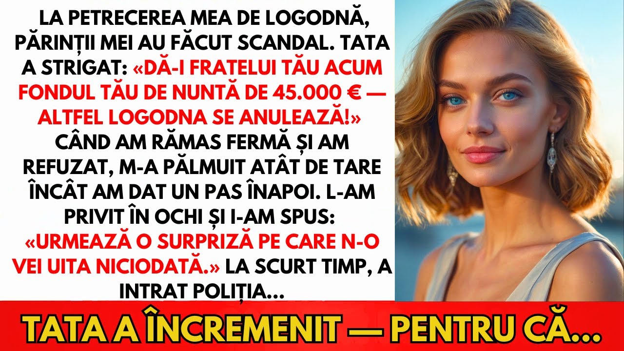 La Logodna Mea, Tata M-A Pălmuit Că Am Refuzat Să Dau 45.000 € Fratelui Meu — Dar Apoi Eu…