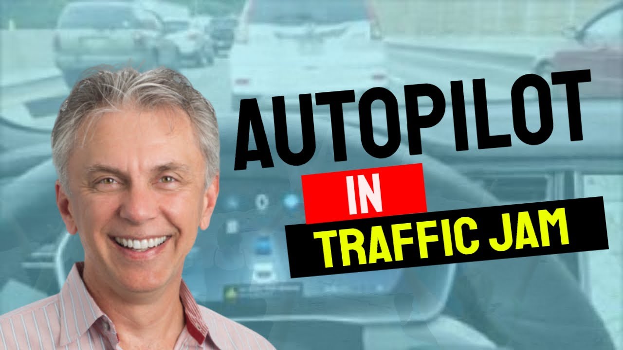 Nick's Tesla - Auto Pilot in a Traffic Jam