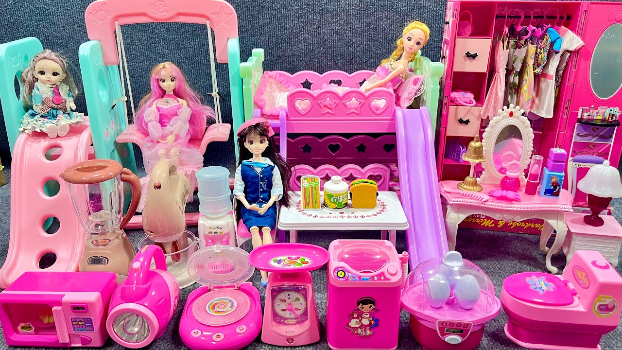 13 Satisfying with Unboxing Barbie Princess Pink House, Rock Bed Play Set Review Toys | ASMR
