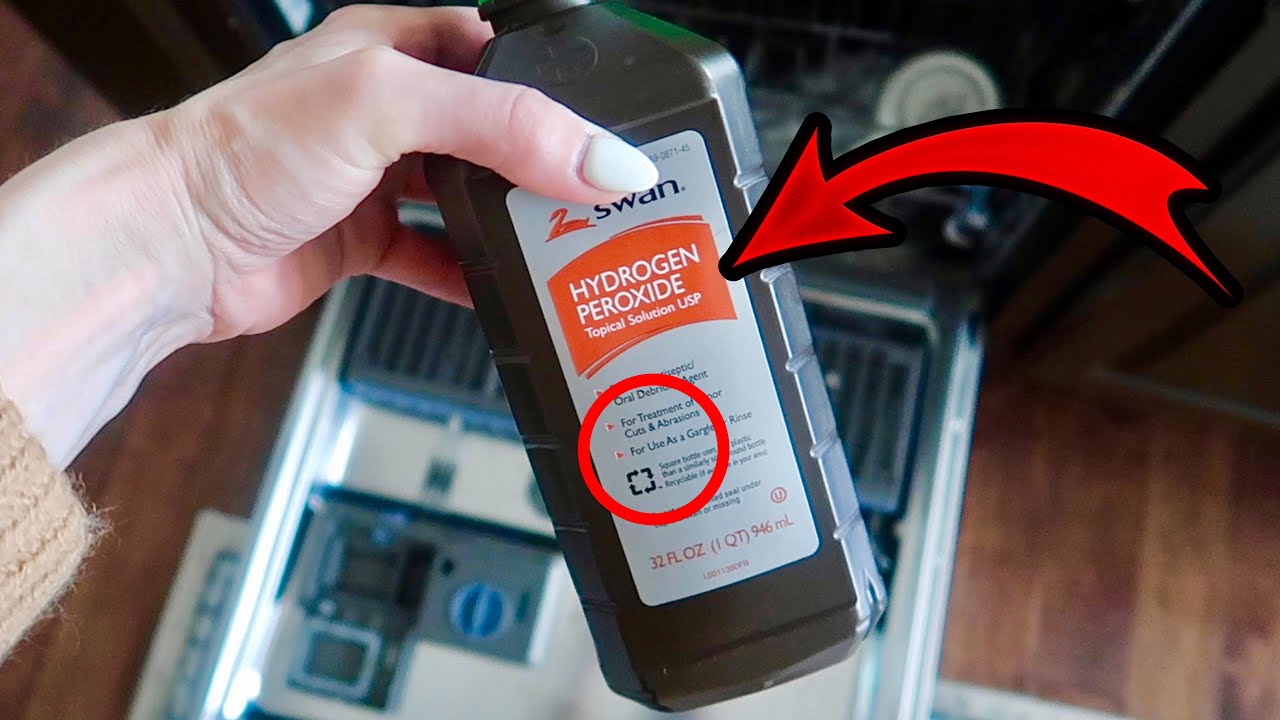 WATCH WHAT HAPPENS When You Put HYDROGEN PEROXIDE in Your Dishwasher! 💥 (better than vinegar)