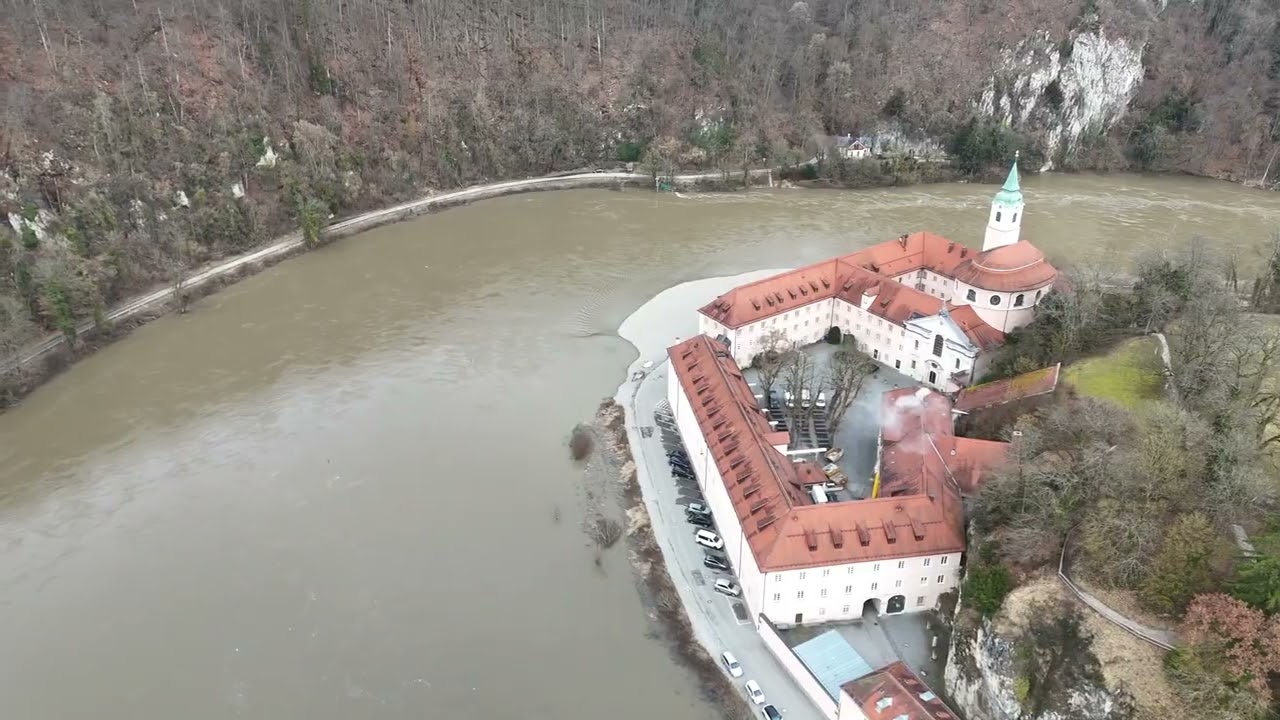 Hochwasser an der  Donau Bei Weltenburg. 