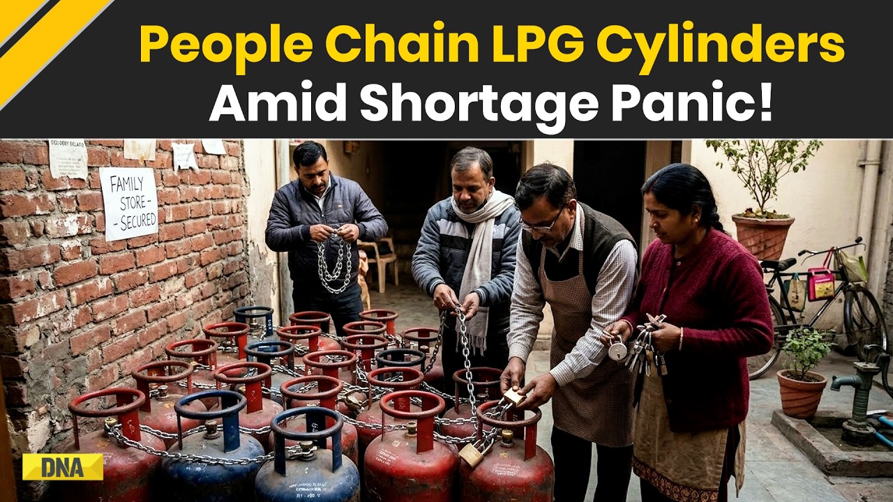 LPG Crisis In India: People Chain LPG Cylinders In Indore Amid Shortage Panic | LPG Gas News