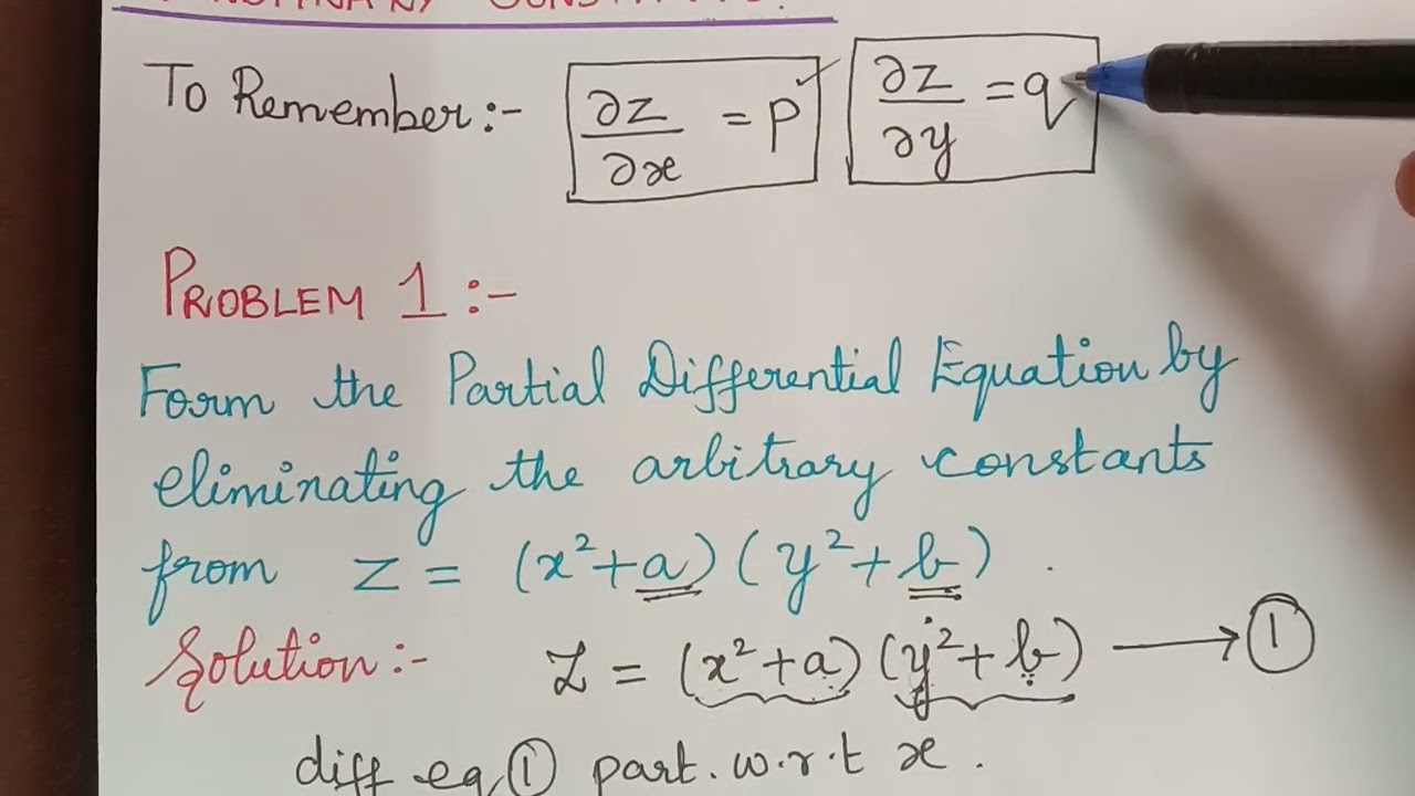 formation of partial differential equations by eliminating arbitrary constants || pde || calculus