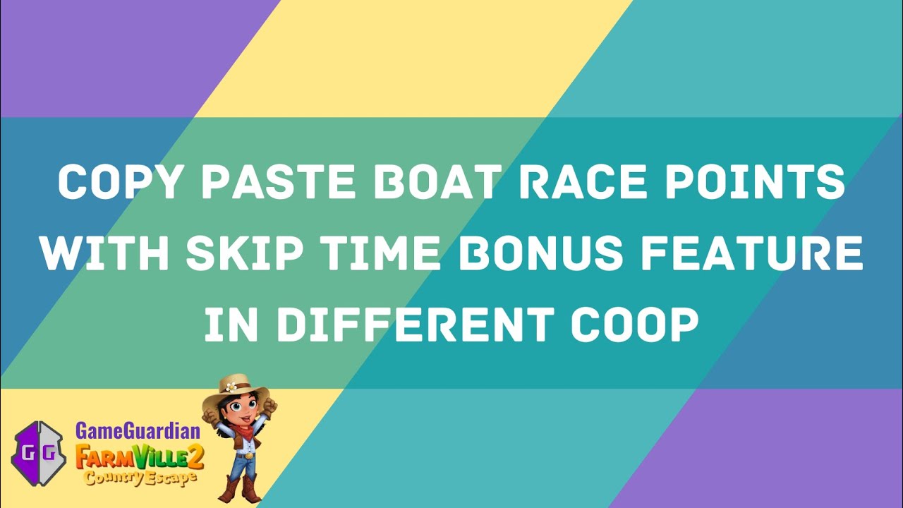 Copy Paste Boat Race Points with Skip Time Bonus in Different Coop - Farmville 2 Country Escape