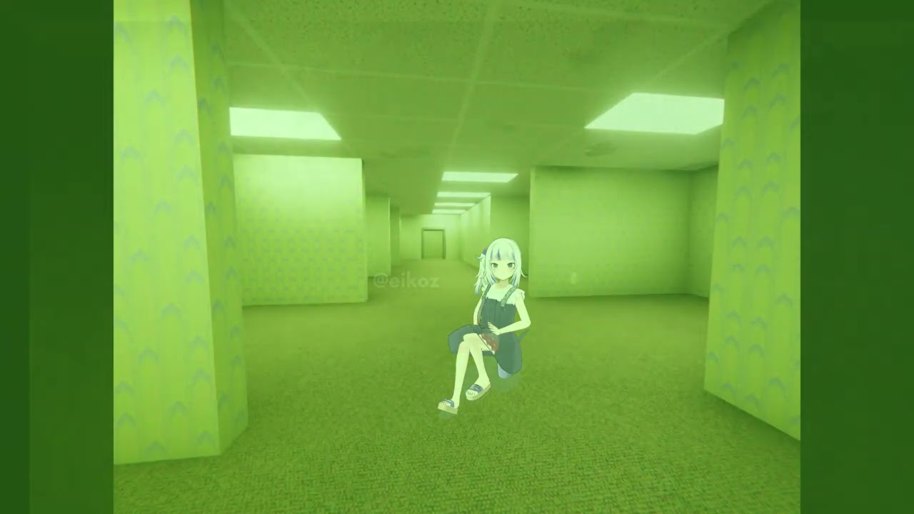 Gura sittin in the backrooms || Lilac - IU【Hololive MMD】