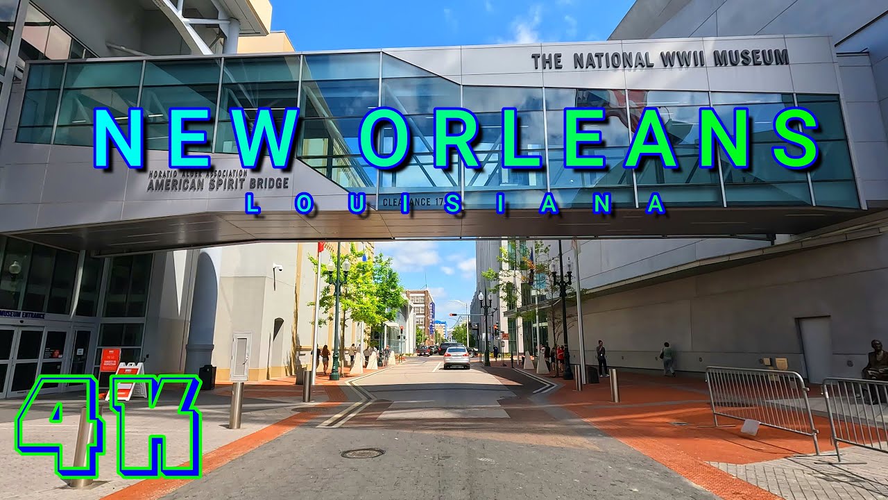 New Orleans Drive on a Cloudy Day Part 2/3, Louisiana USA 4K- UHD