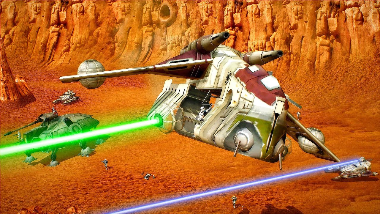 Battle of Geonosis - Clone Army vs Droid Army - STAR WARS BATTLEFRONT 2 NPC Wars