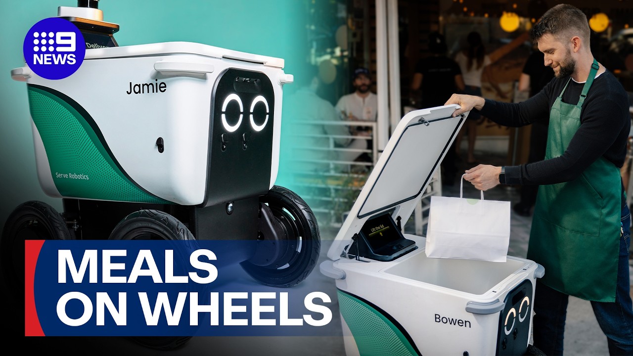 US tech giant brings autonomous delivery robots to Aussie streets | 9 News Australia