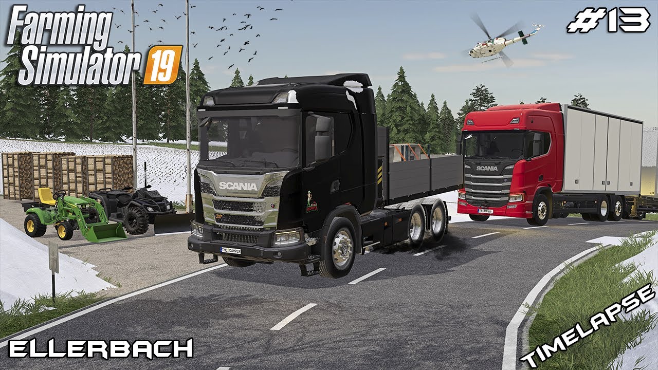 МЕТЕЛЬ и спасение застрявшей SCANIA | Уход за газоном в Эллербахе | Farming Simulator 19 | Эпизод 13