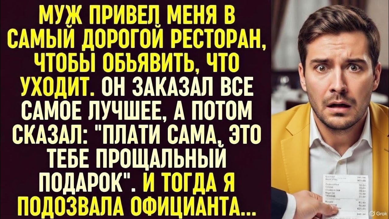 Муж бросил меня в ресторане, сказав платить самой. Но мой разговор с официантом изменил всё.