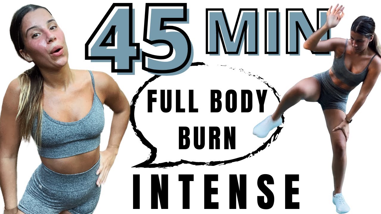 45 MIN INTENSE CARDIO HIIT Burn calories and get fit at home! NO REPEAT full body workout