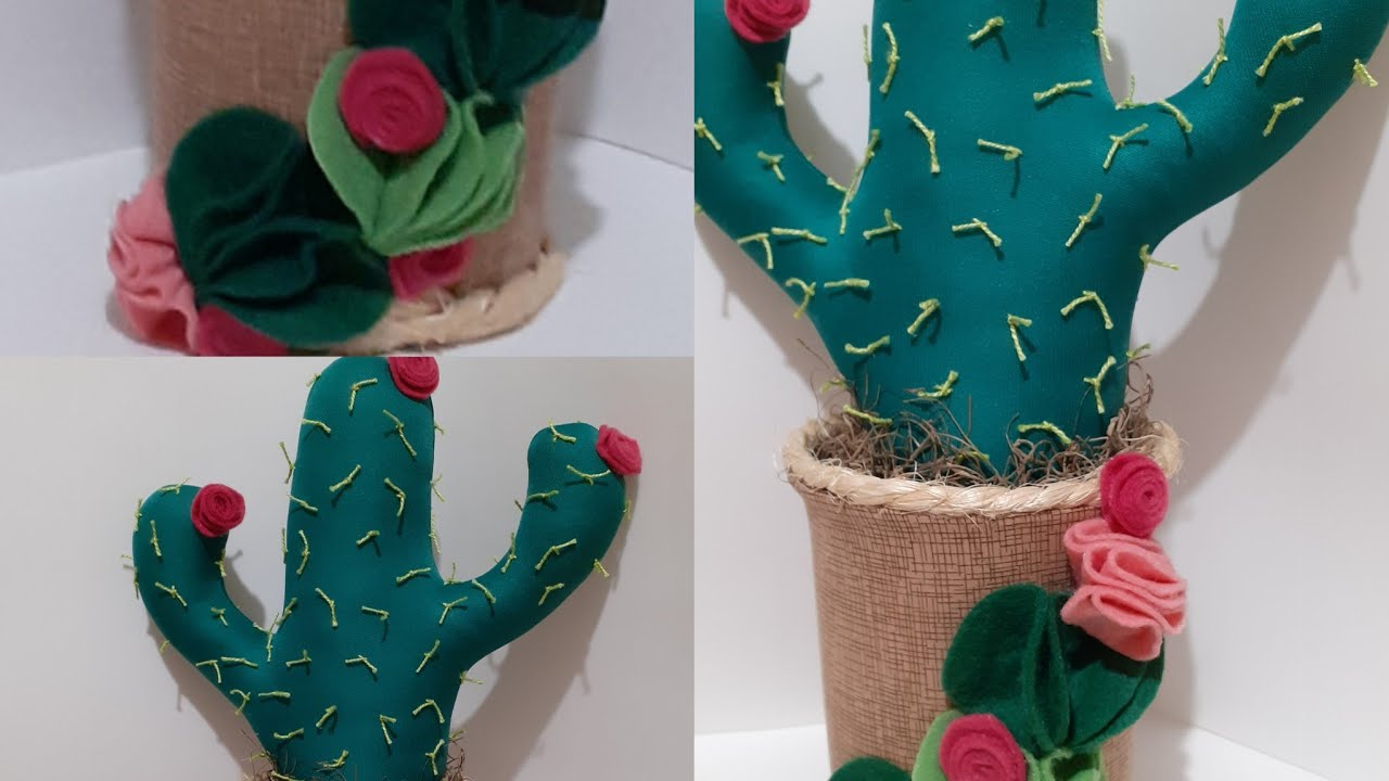 Faça um lindo peso de porta cacto, reciclando embalagem de manteiga! Gaste pouco e fature muito!