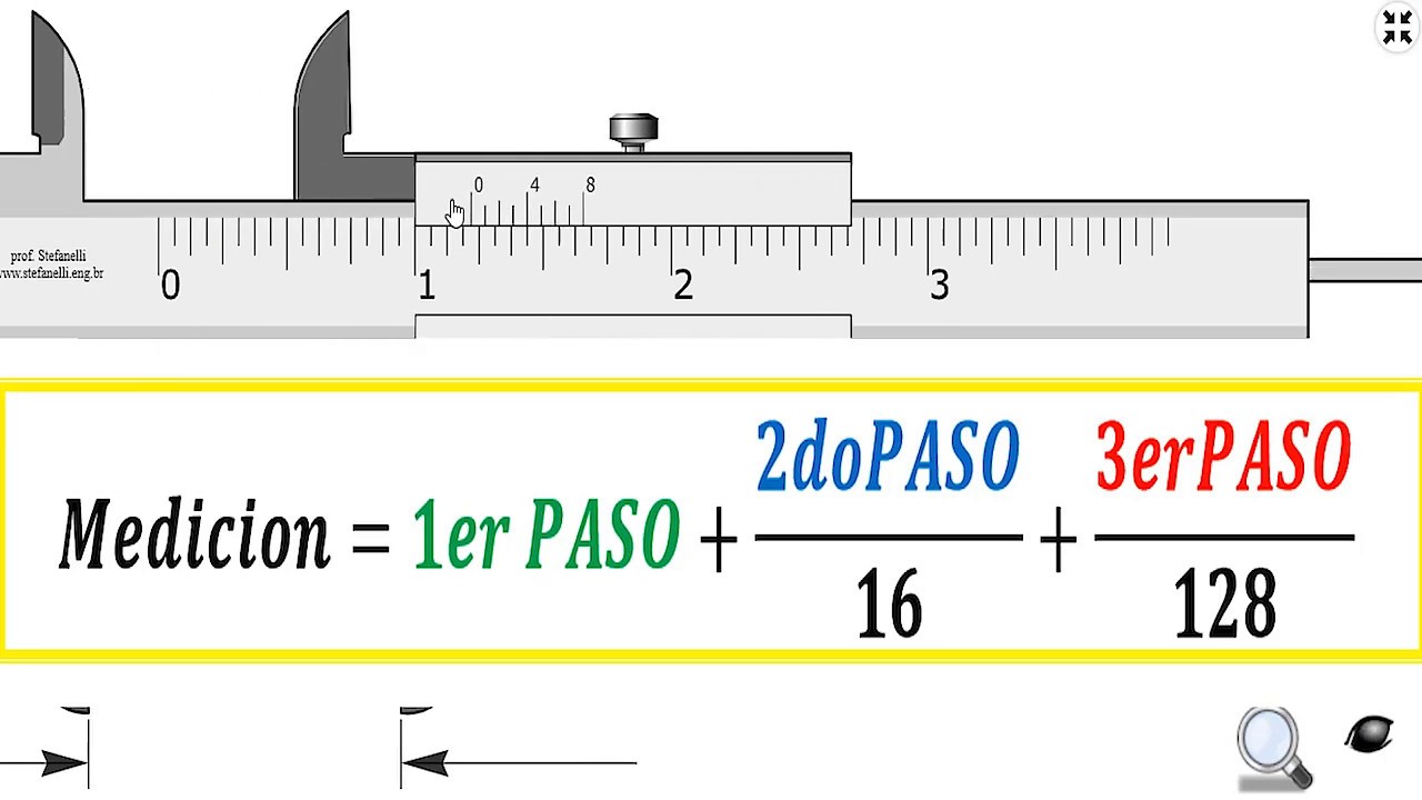 Lectura del VERNIER de precisión 1/128 pulgadas