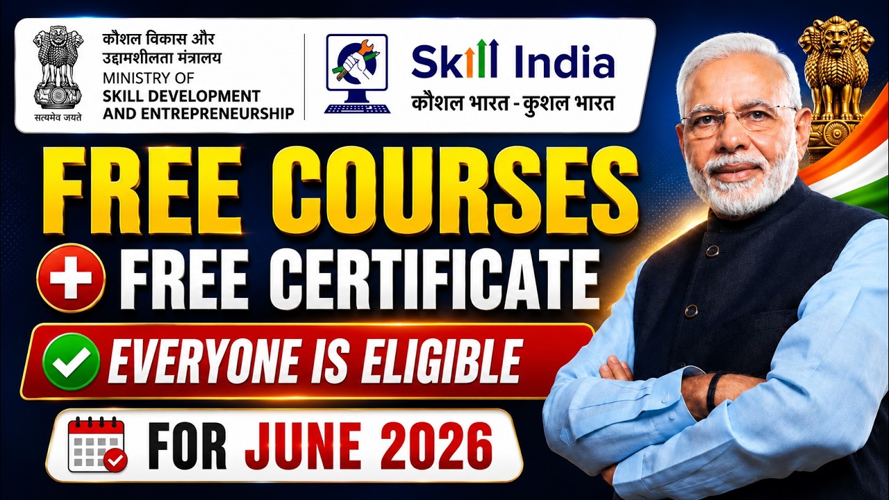 Skill India Free Certifications 2026 | Get Certificate | Government of india Courses + Certification