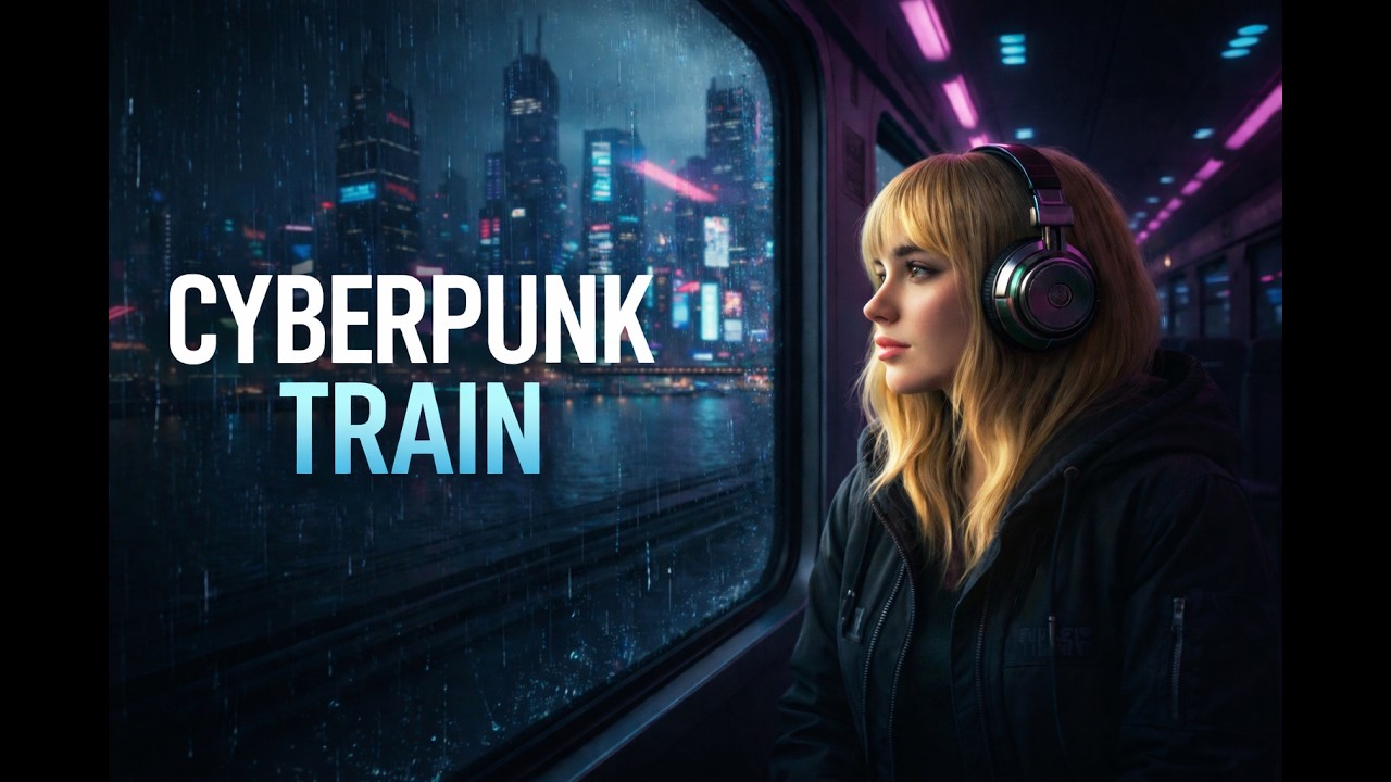 Cyberpunk Train Rain Ambience 🌧️ 1 Hour Focus Music for Studying