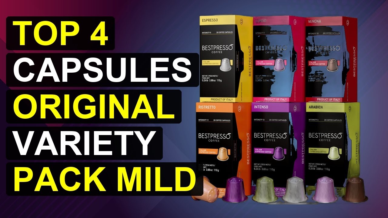 Top 4 Capsules Original Variety Pack Mild Medium Dark Roast Espresso Coffee | Original Variety Pack