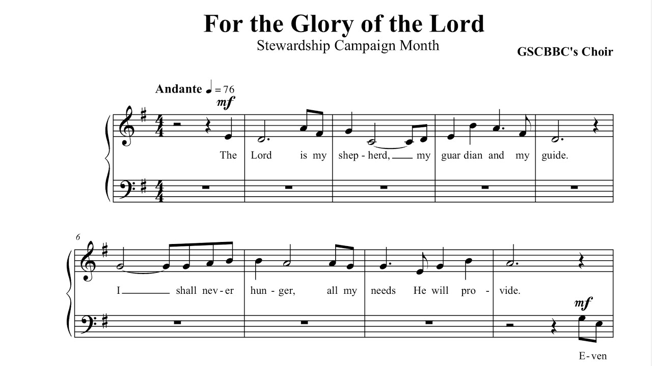For The Glory of the Lord - Accompaniment/Minus One/Instrumental