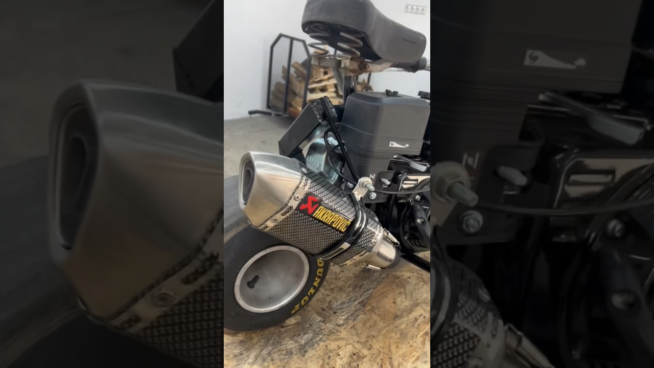 Custom FAKE AKRAPOVIC Exhaust on 200cc bike #homemade #akrapovic #exhaust