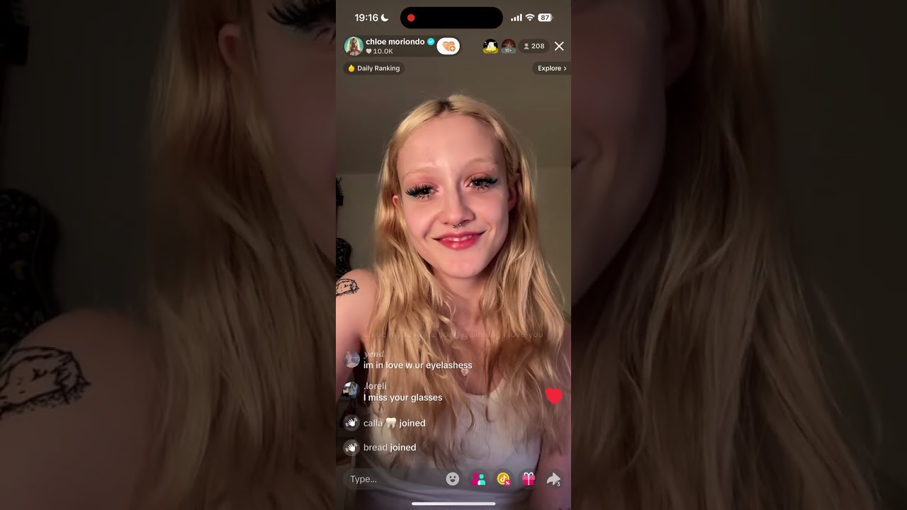 chloe moriondo tiktok live 2/5/26