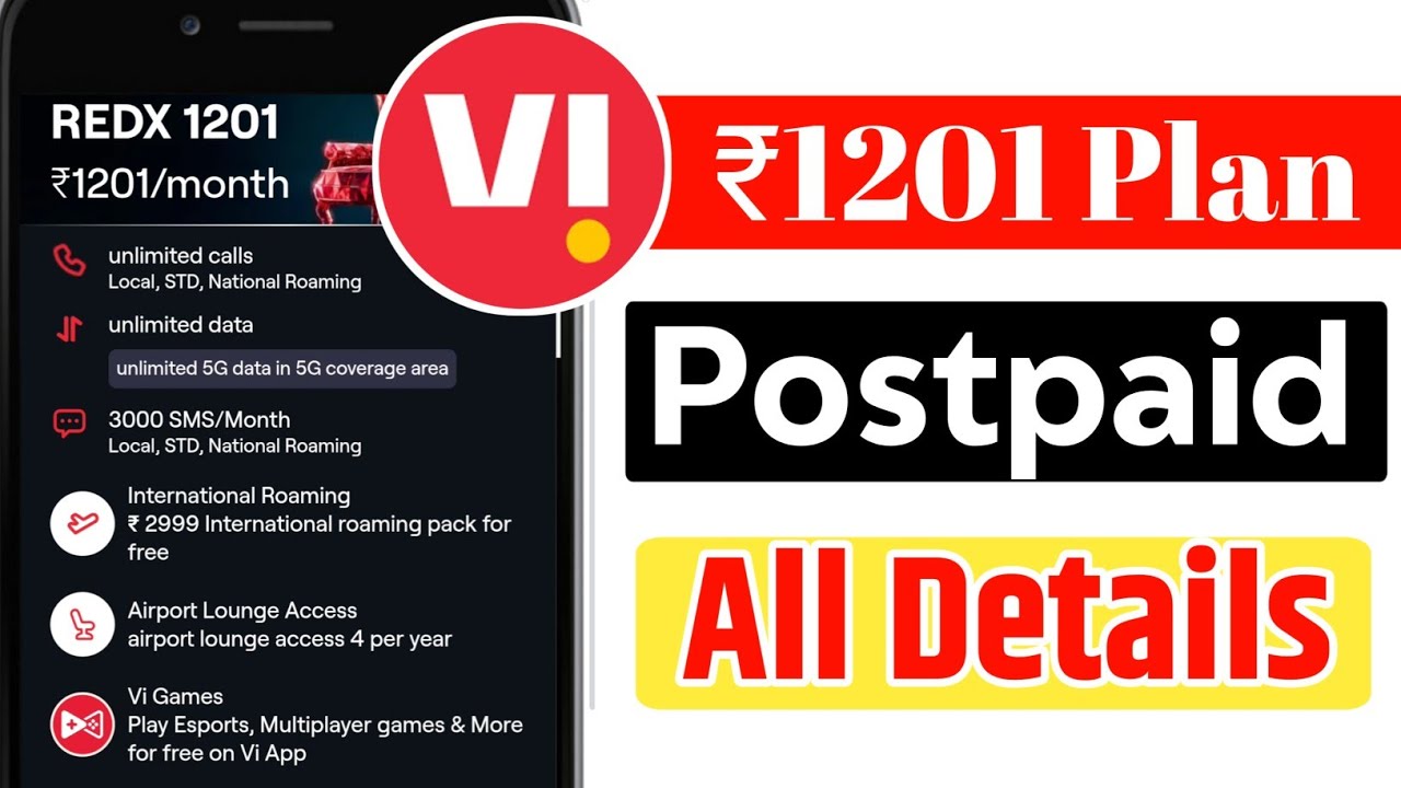 Vodafone Idea ₹1201 Recharge Plan Postpaid All Details 🔥 Premium Postpaid Plan Vi 
