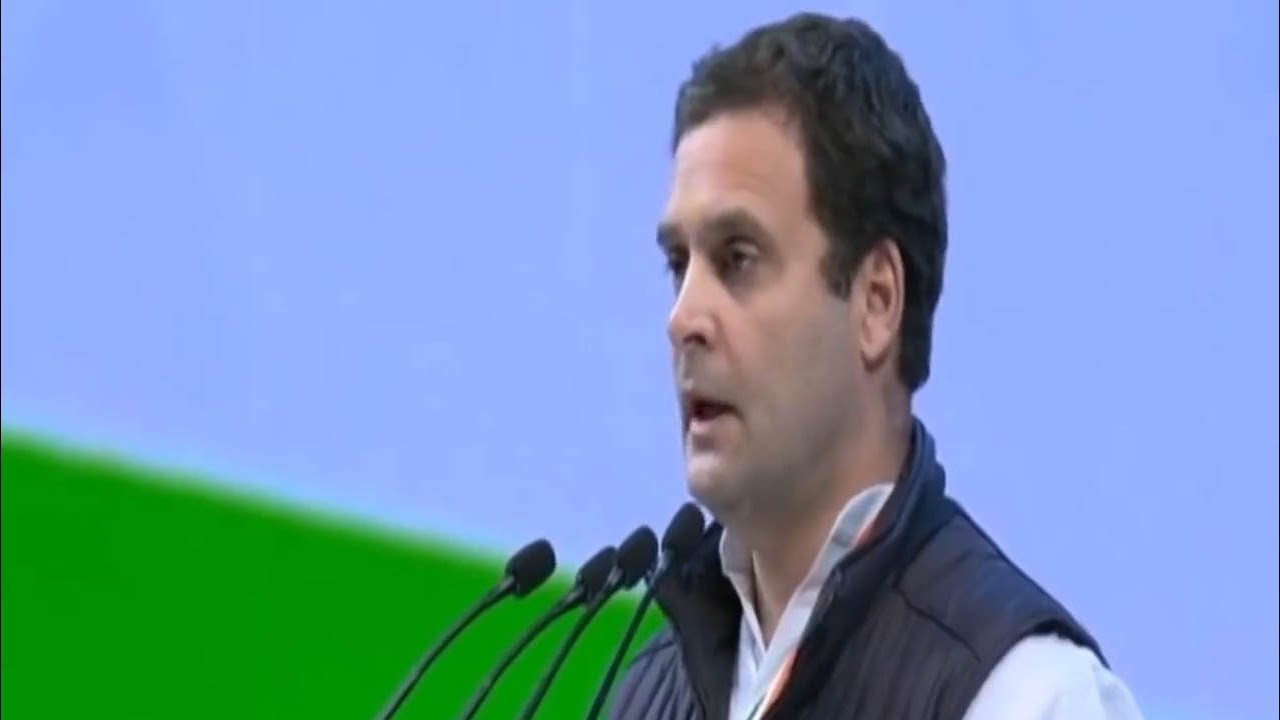 Congress President Rahul Gandhi addresses the Congress Plenary.