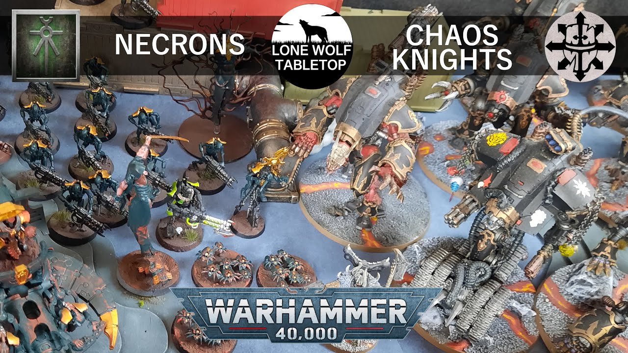 NECRONS vs CHAOS KNIGHTS - WH40K Battlereport #058 [GER/DE]