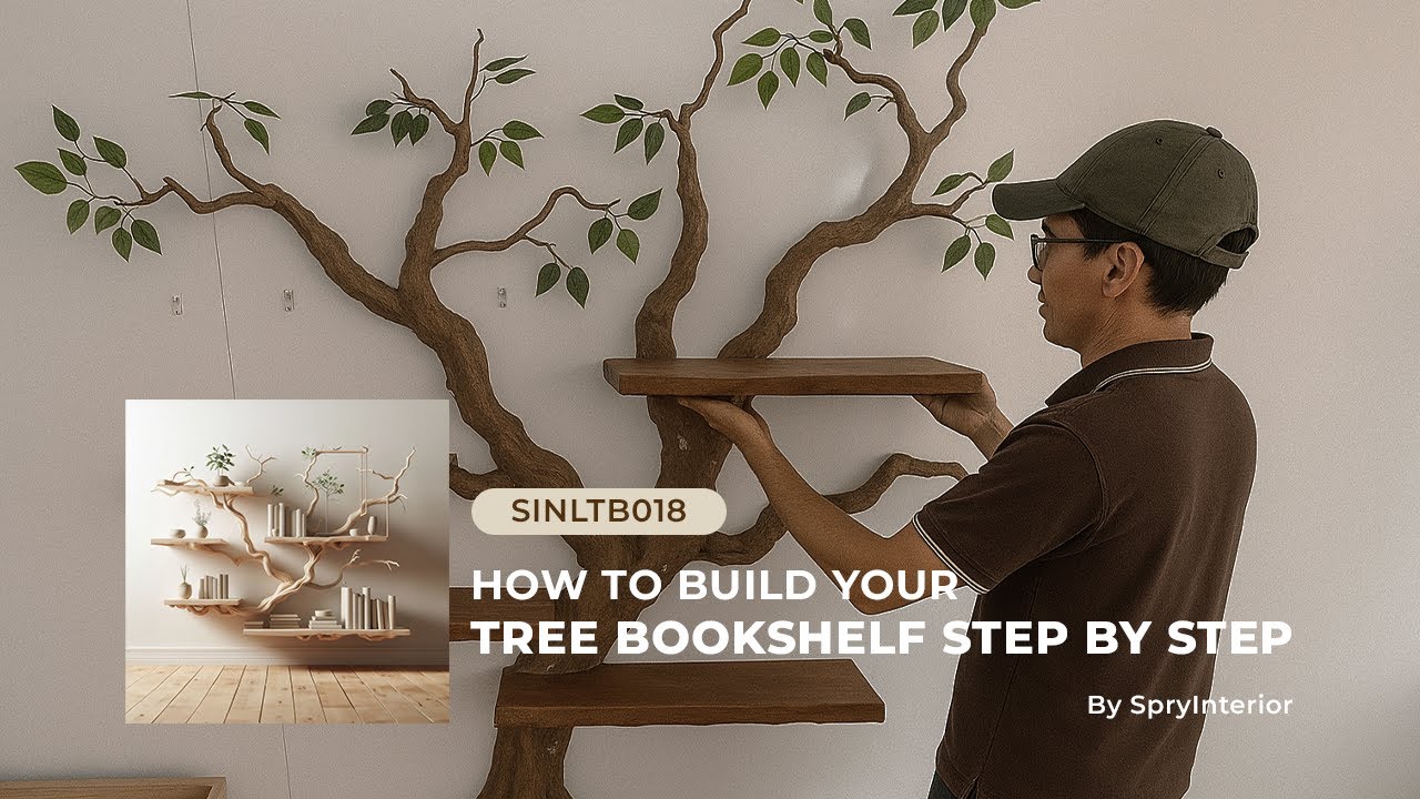 Wall Tree Bookshelf Assemble | Tree Bookshelf Wood | Wood Bookshelf Tree Detailed Instruction 2025