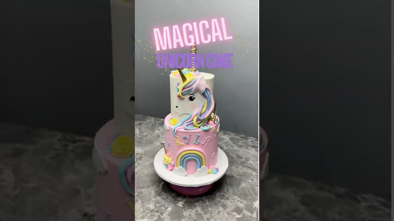 Волшебный торт и кексы &laquo;Единорог&raquo; | Украшение торта за 30 секунд 🎂🦄