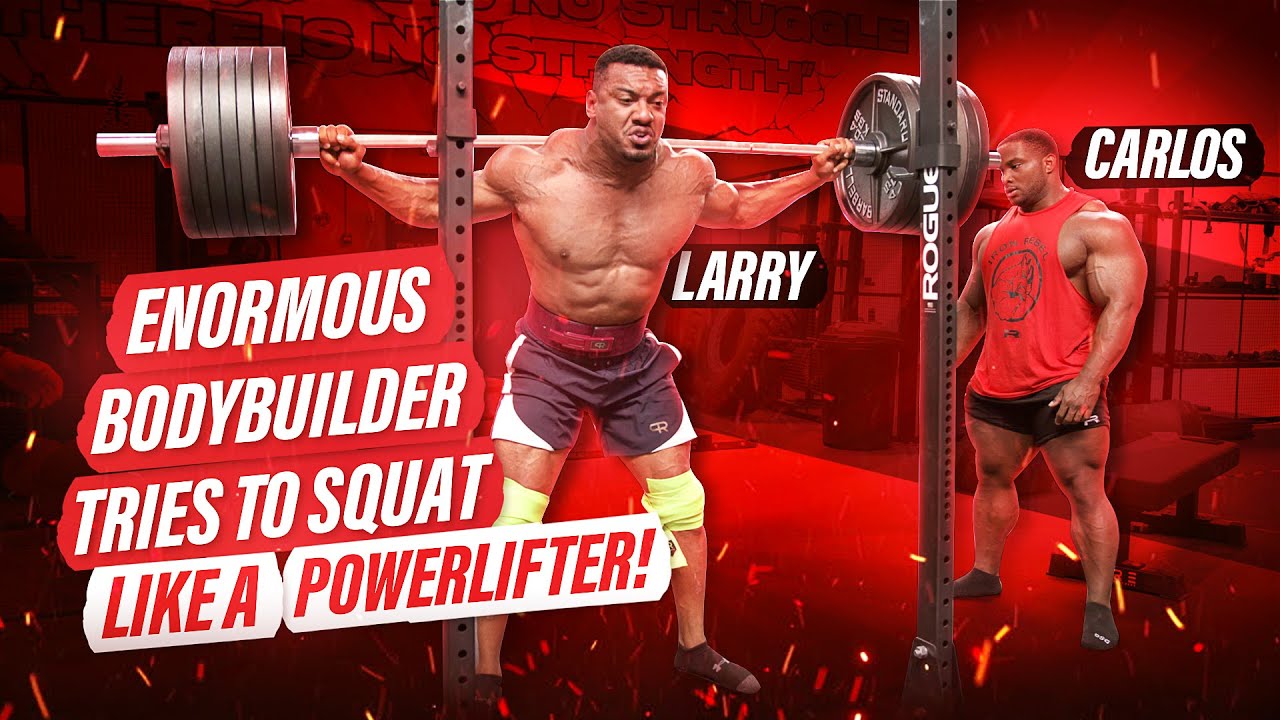 ENORMOUS BODYBUILDER TRIES TO SQUAT LIKE A POWERLIFTER!