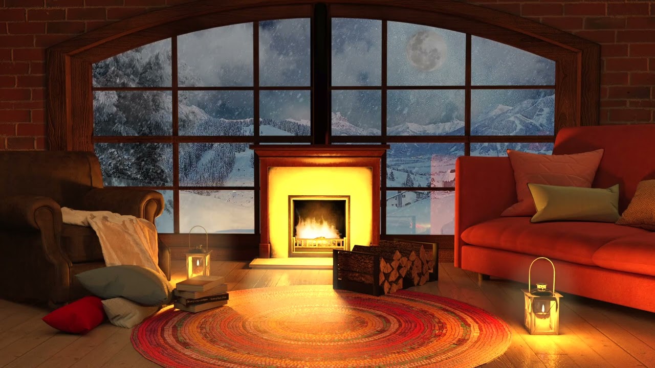SKI LODGE IN A BLIZZARD - AMBIENT SOUNDS FOR SLEEP AND RELAXATION