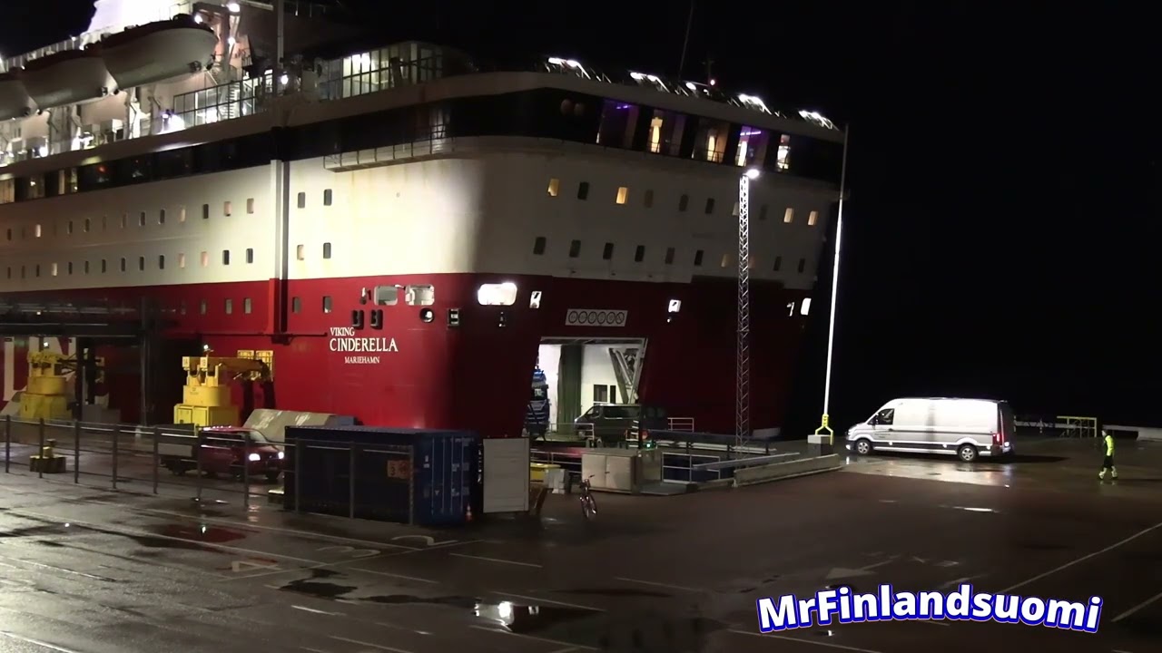 M/S Cinderella In Mariehamn At Night 2 May 2025 Viking Line