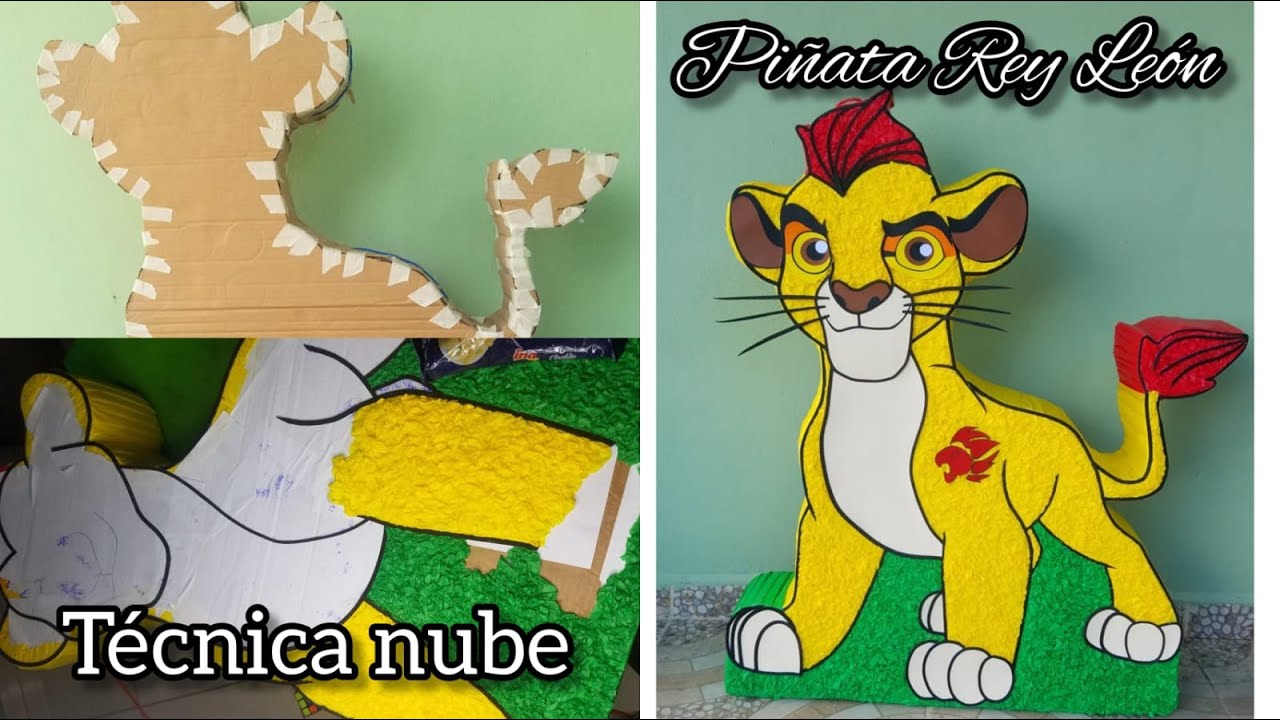 Piñata Rey León | Técnica nube | Creaciones Mágicas Sarahí