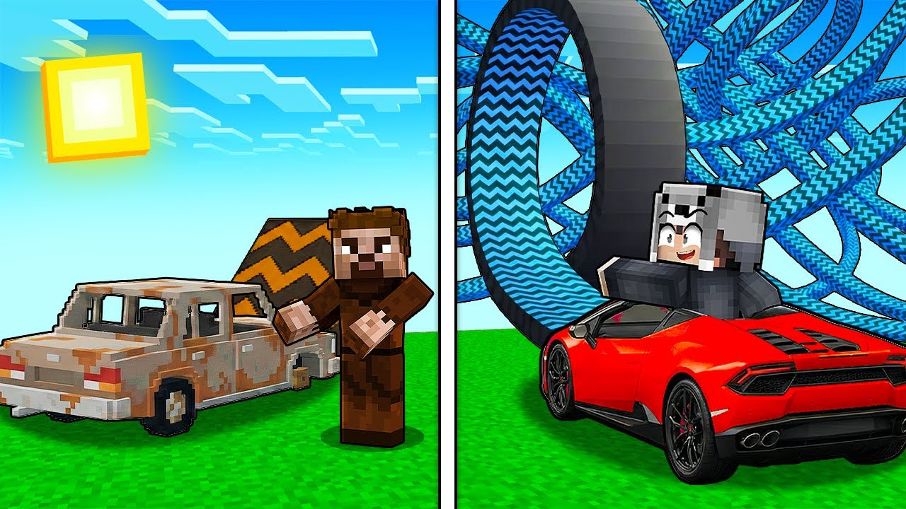 ZENGİN VS FAKİR ARABA RAMPA YARIŞI - Minecraft