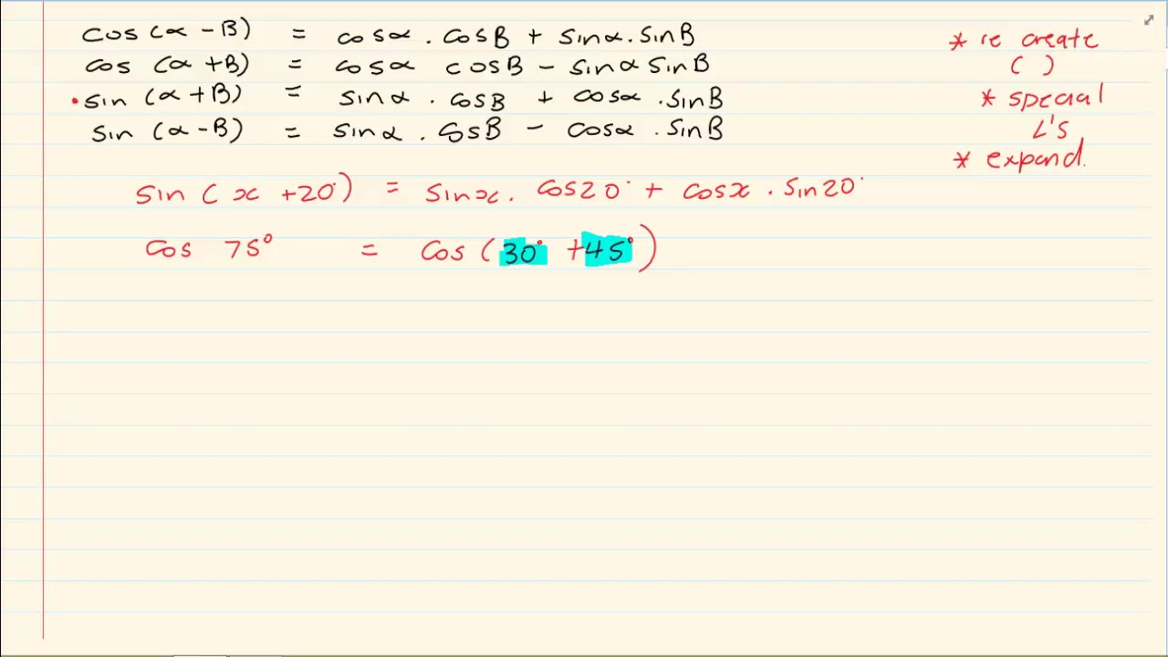 Grade 12: Trigonometry :  Compound Angles