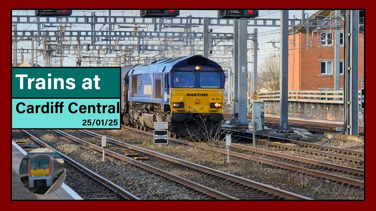 Trains at Cardiff Central - 25/01/25