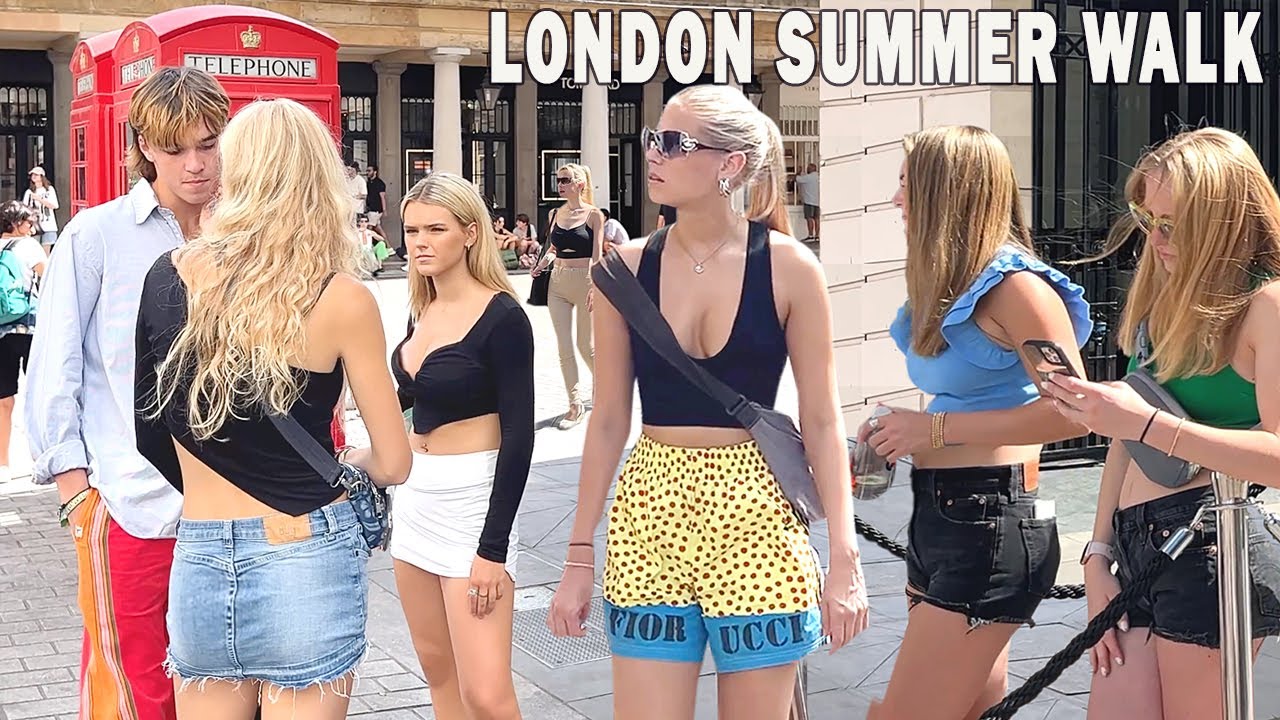 Central London Summer Walk 2022, Bustling Streets of West End, Oxford Street, Regent Street 4K