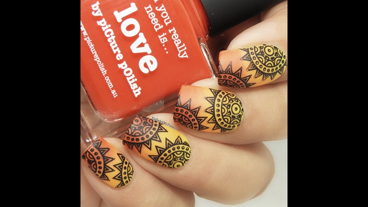 DIY Neon Mandala Nails ||Stamping Technique||