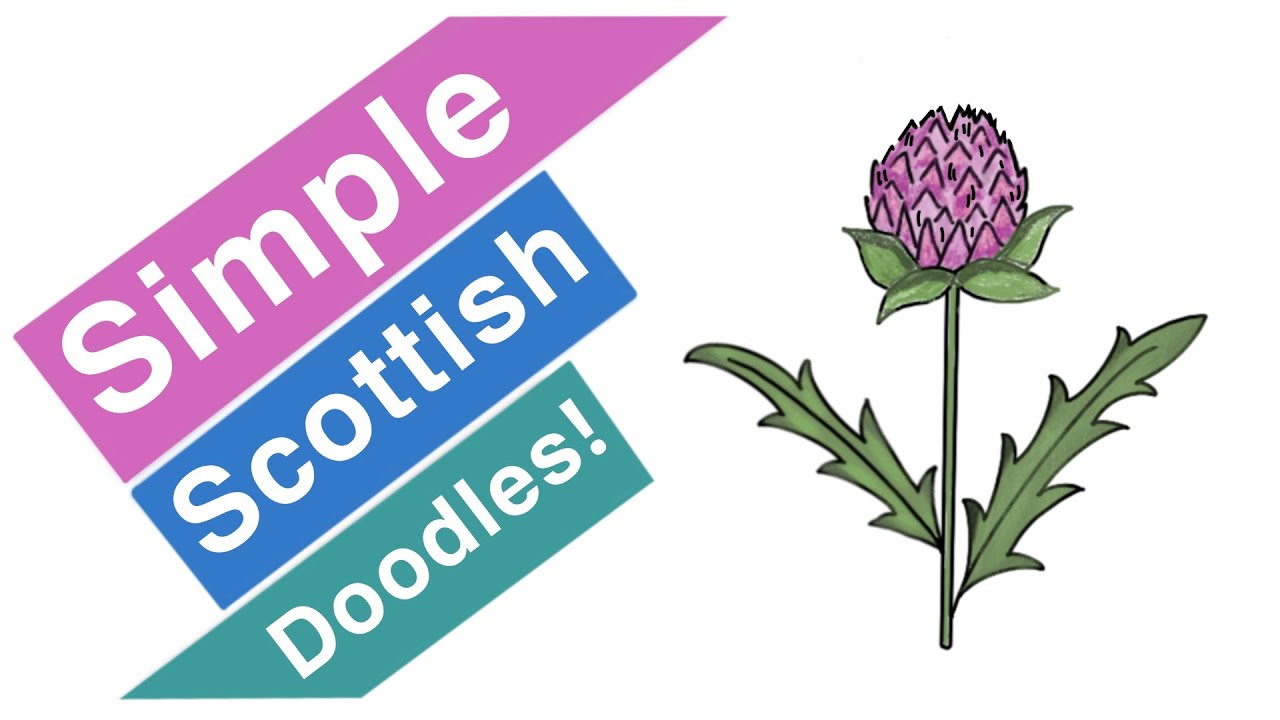How to Doodle Simple Scottish Thistles & Shortbread | Easy Drawing for Beginners!