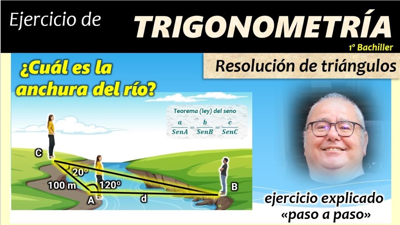 TRIGONOMETRIA. Calcular la ANCHURA Del RIO #matematicas #bachillerato #trigonometry