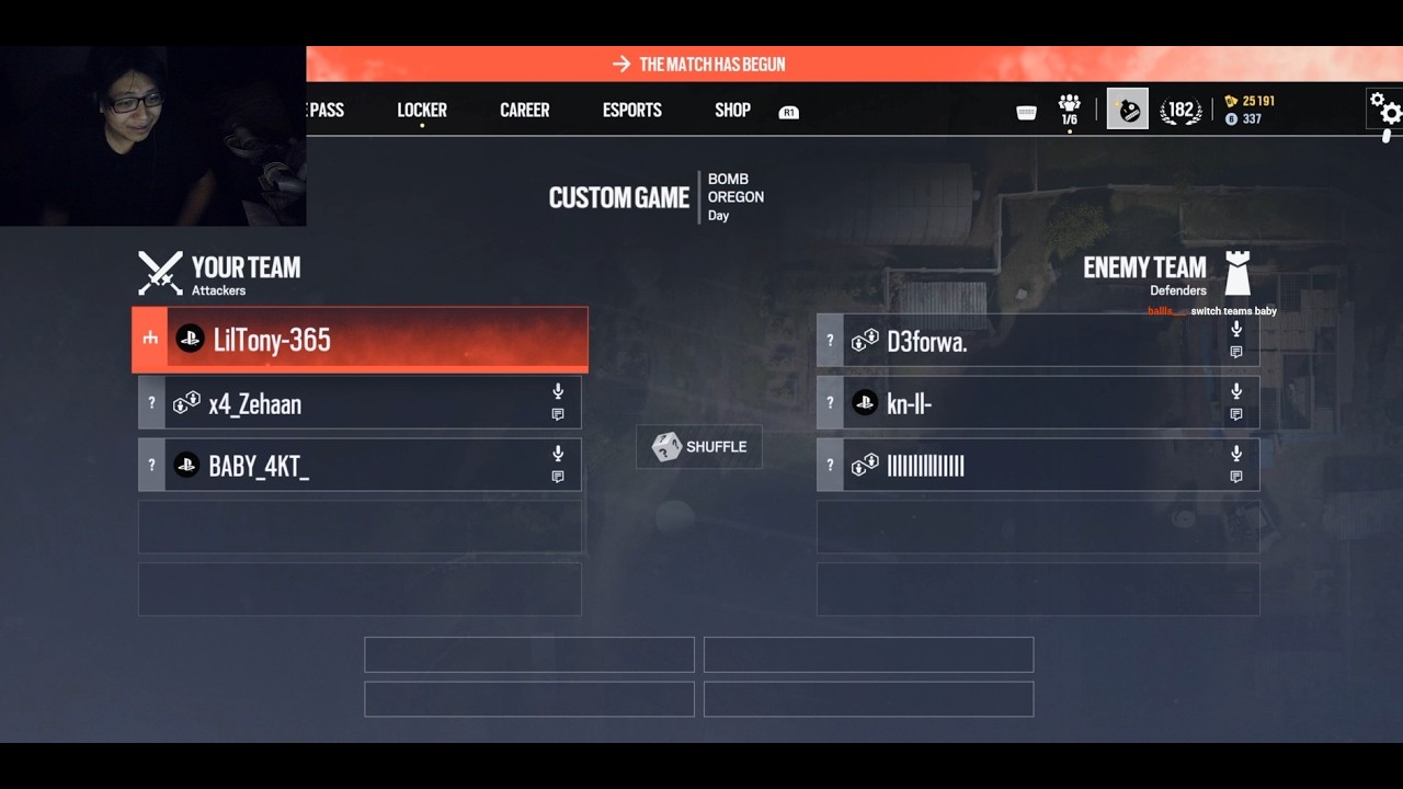 Hosting a 3v3 custom on Rainbow six siege for the first time..