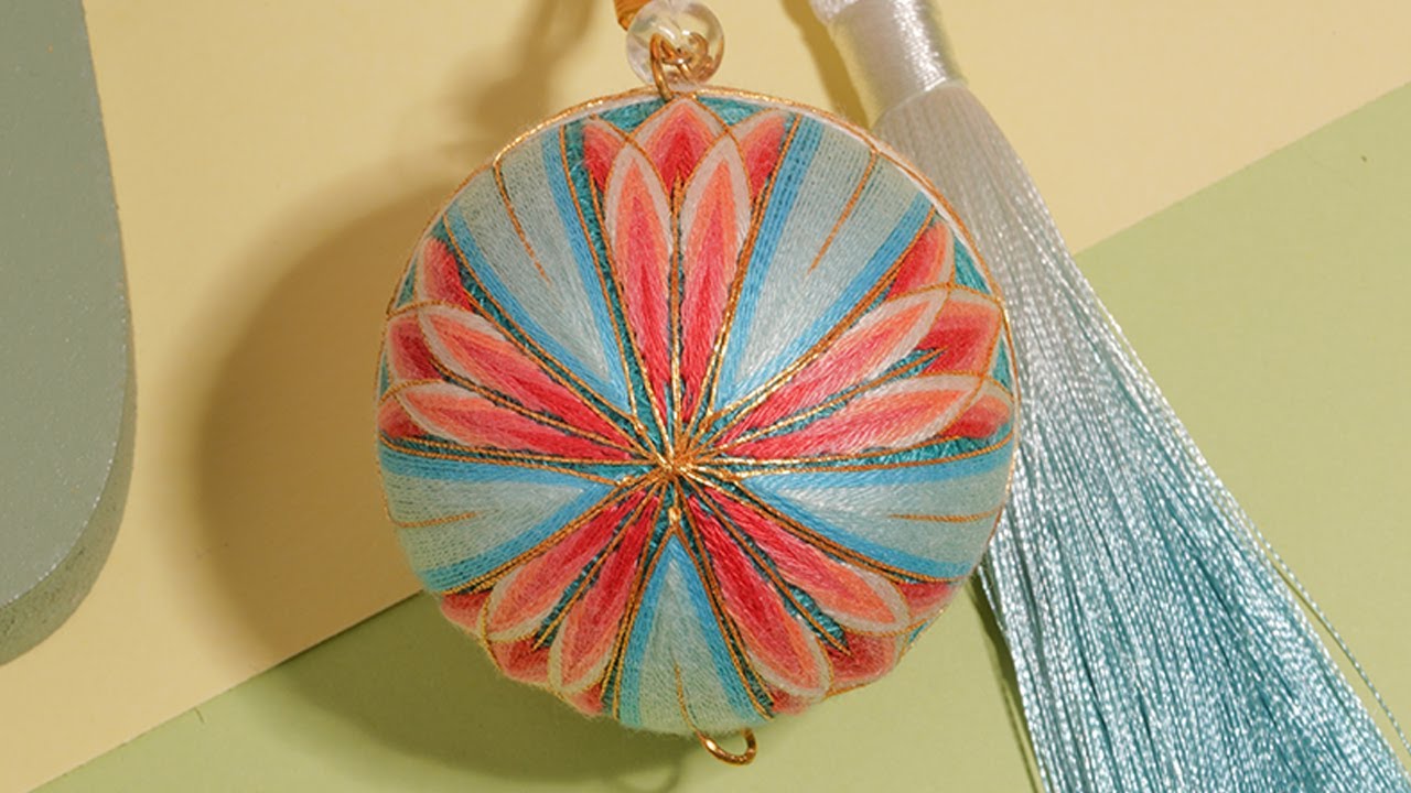 淘宝【青沐手工】“樱兰-绿”手鞠球视频教学 orchid - green temari DIY Tutorial