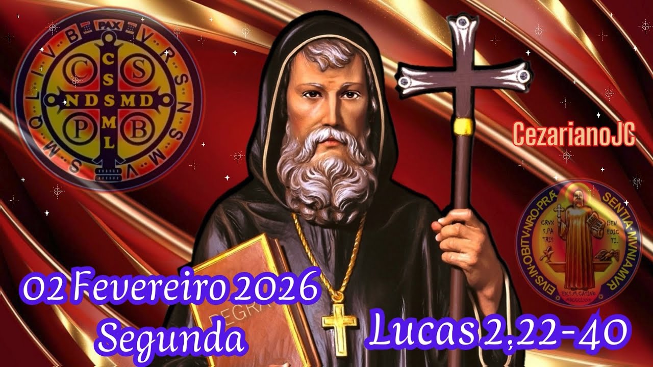 EVANGELHO DO DIA 02 DE FEVEREIRO 2026 - SEGUNDA - LUCAS 2,22-40