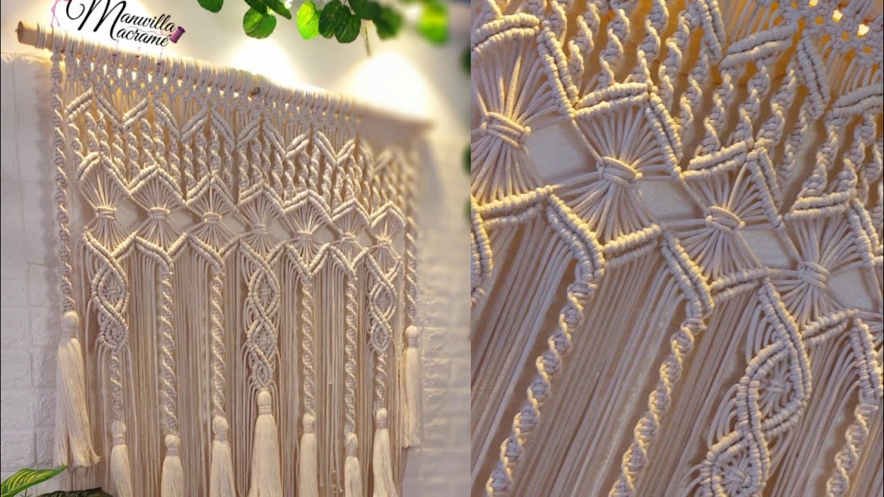 جداريه و ستايل ستاره ❤/مكرميه /،ستاره مكرميه /macrame wall/manal_elmawardy