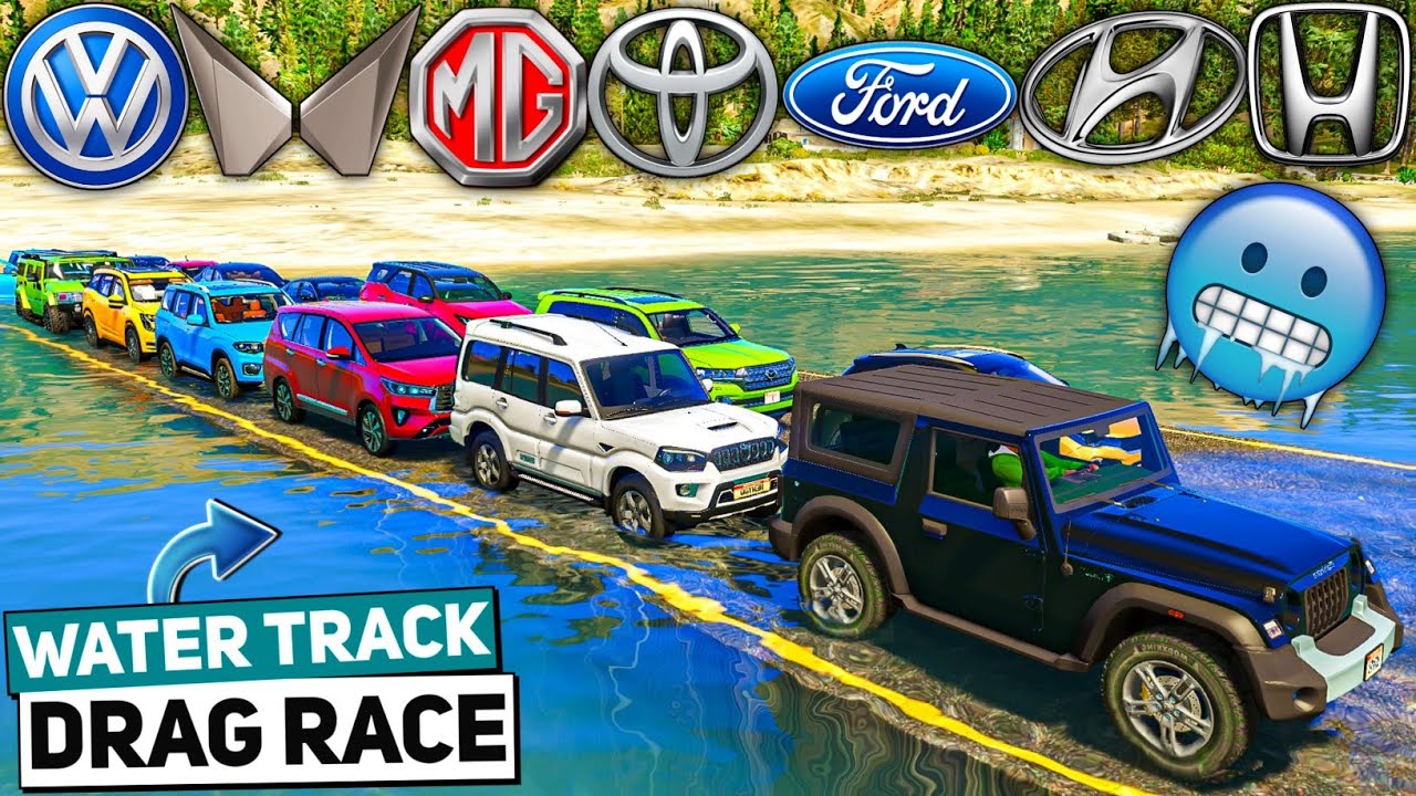 GTA 5: Indian SUV & SEDAN Cars 🔥 WATER TRACK OFF ROAD DRAG RACE🥶 GTA 5 MODS! GTA 5 INDIAN CAR!