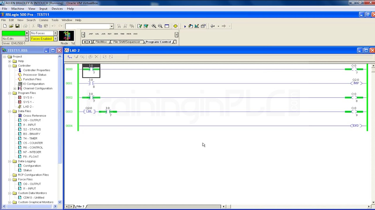 27.Program Control Jump in Allen Bradley RS Logix 500