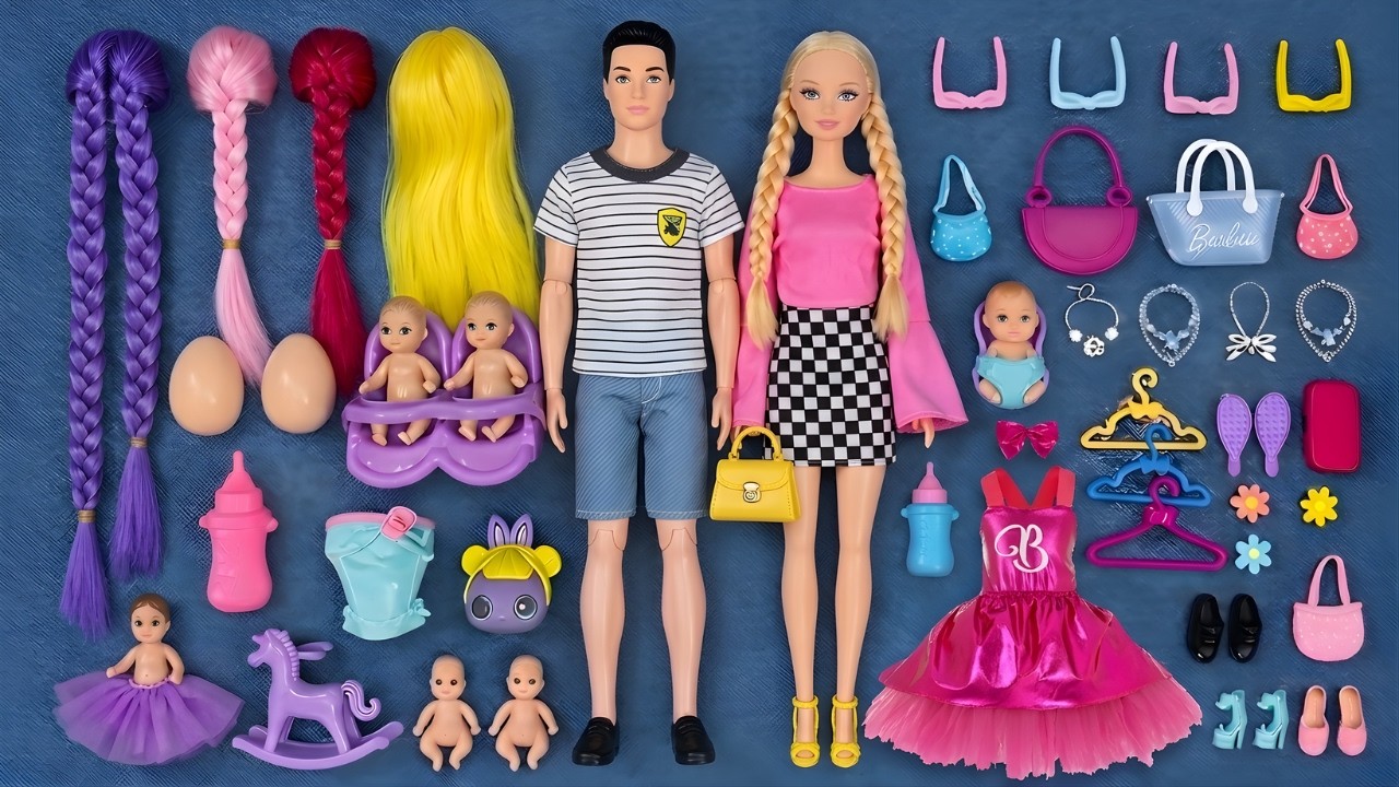 12 Minutes Satisfying with Unboxing Barbie Doll Pink Bedroom,Kitchen Collection Review Toys | ASMR 6