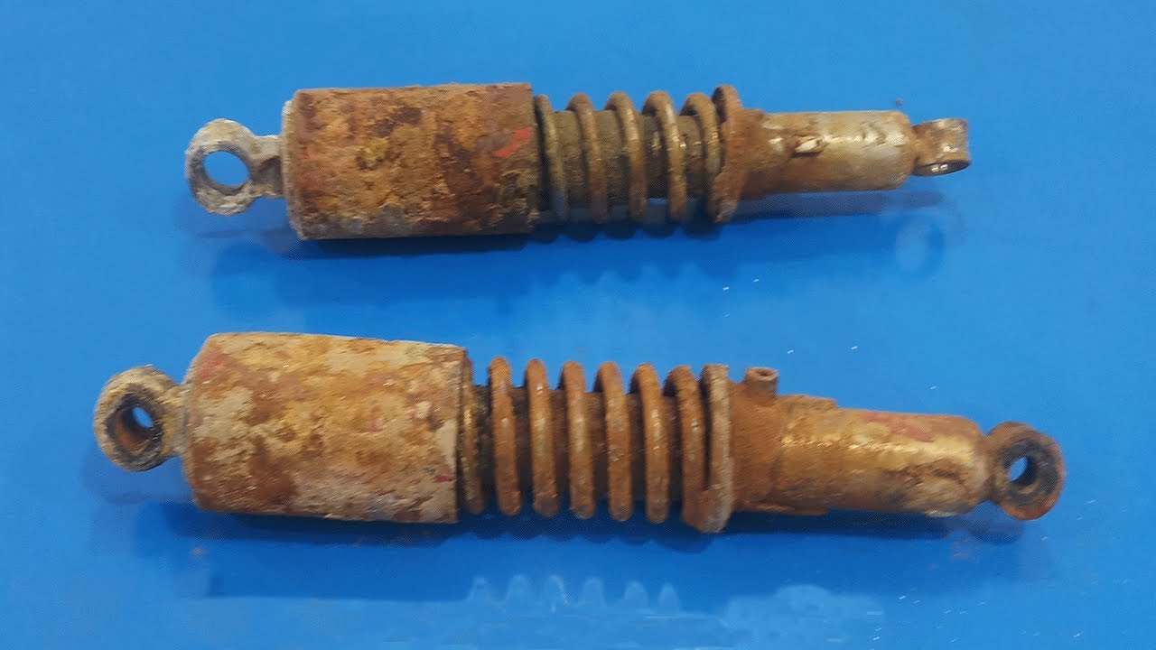Restoration of Old rusted Motorcycle Shock